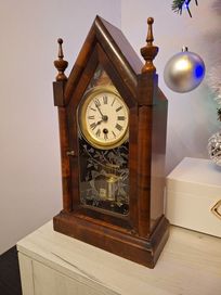 Stary zegar kominkowy kapliczka Ansoinia USA