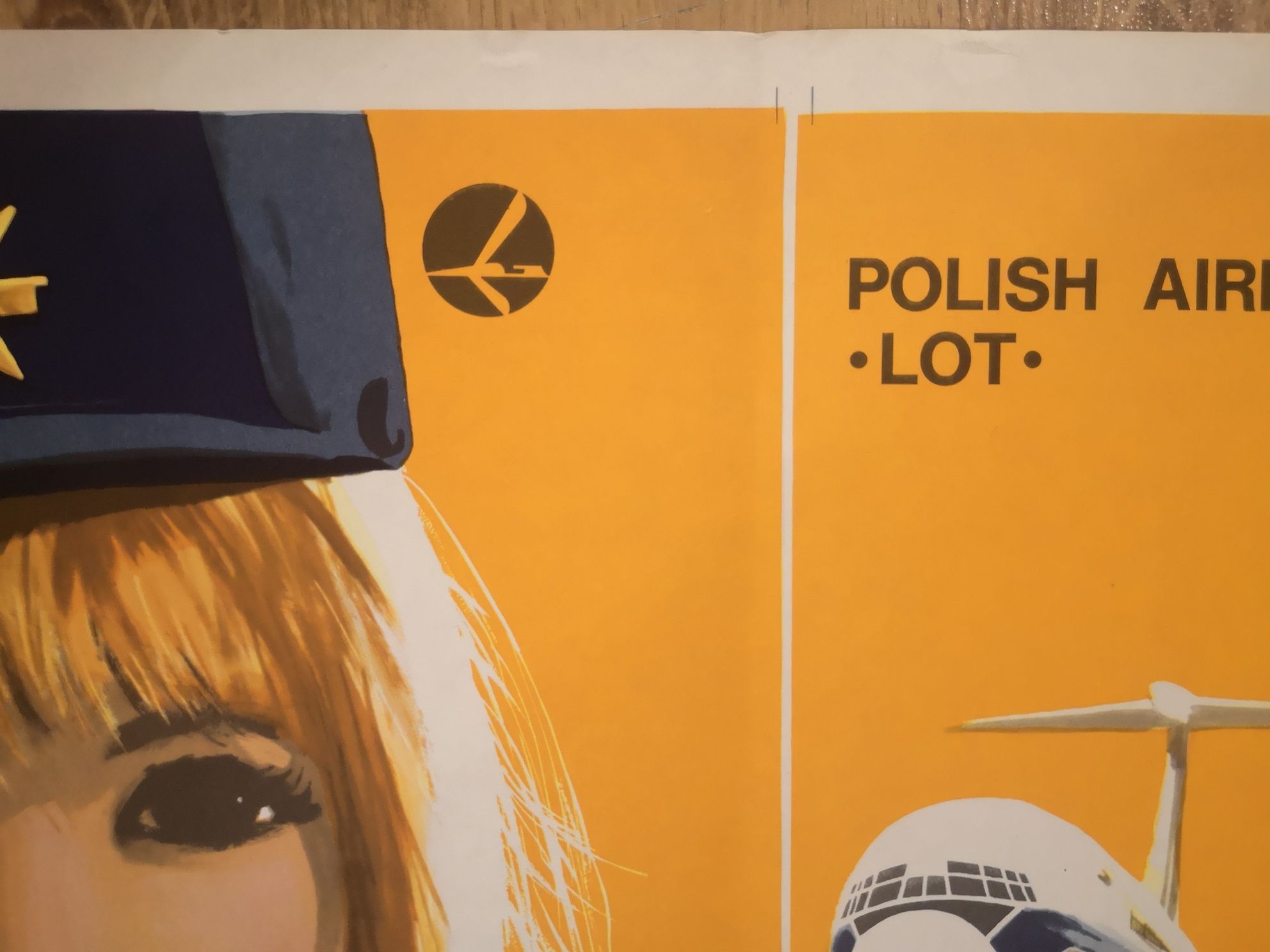 Plakat Polskich Linii Lotniczych LOT Stewardessa J. Grabiański