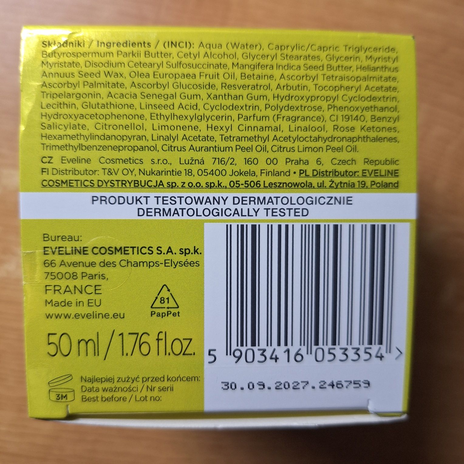 Krem Eveline Cosmetics rozświetll-kojacy