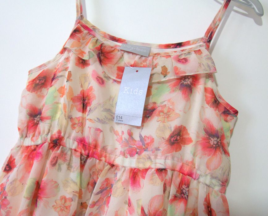 Piękna długa sukienka na ramiączkach 9 lat 134 cm NOWA