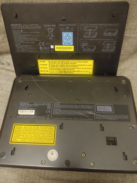 Портативный, автомобильный dvd плеер sony dvp-fx875