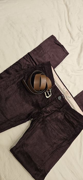 Spodnie sztruksy bordowe Mango 40 L