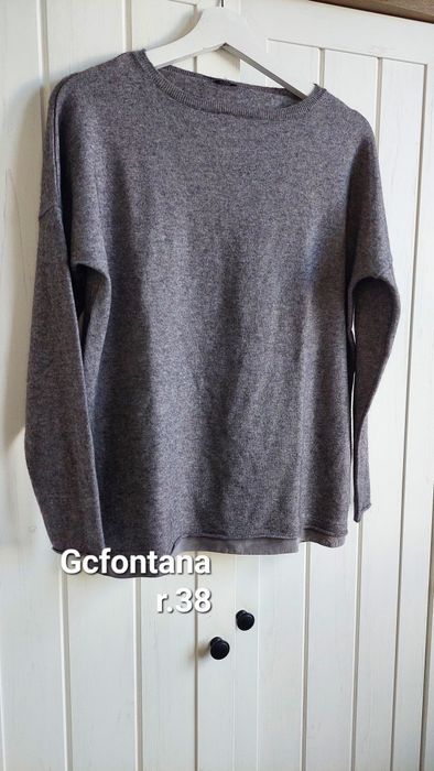 Gc fontana sweter szary wełniany z kaszmirem r.38