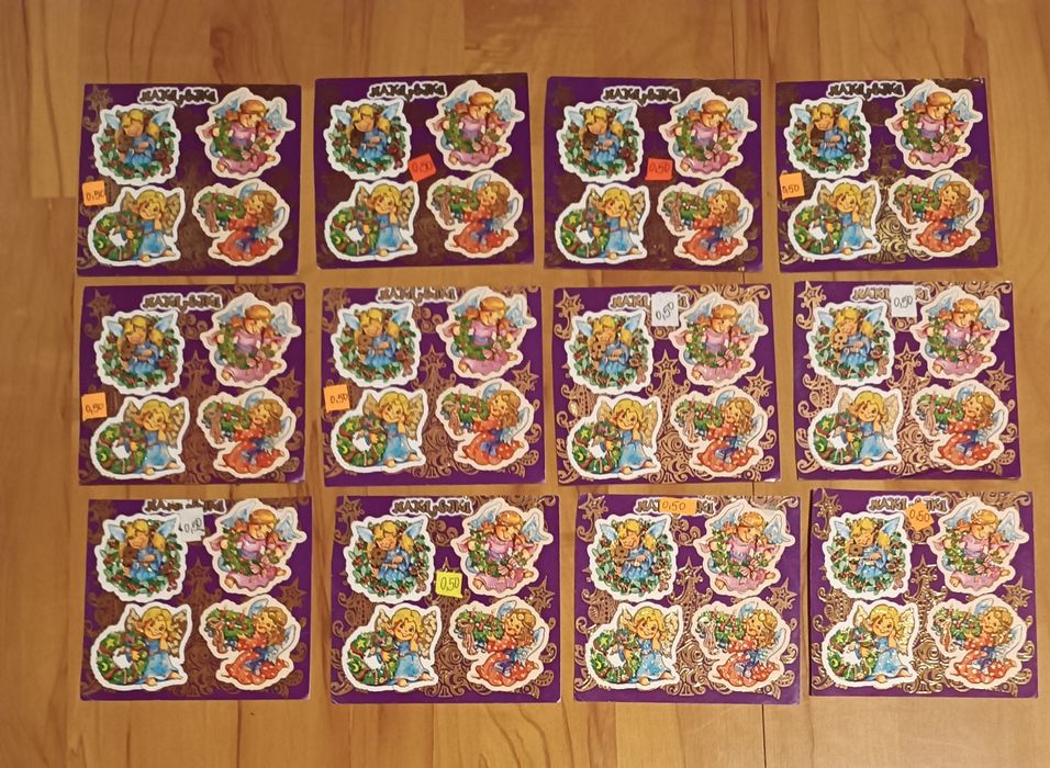 Anioł aniołek zestaw naklejek z 127 aniołkami