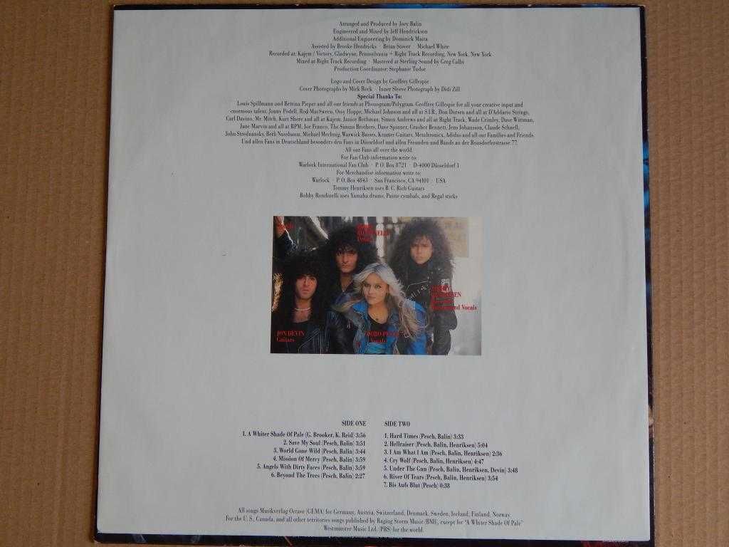 Doro – Force Majeure (Vertigo – 838 016-1, Germany) insert NM-/NM-