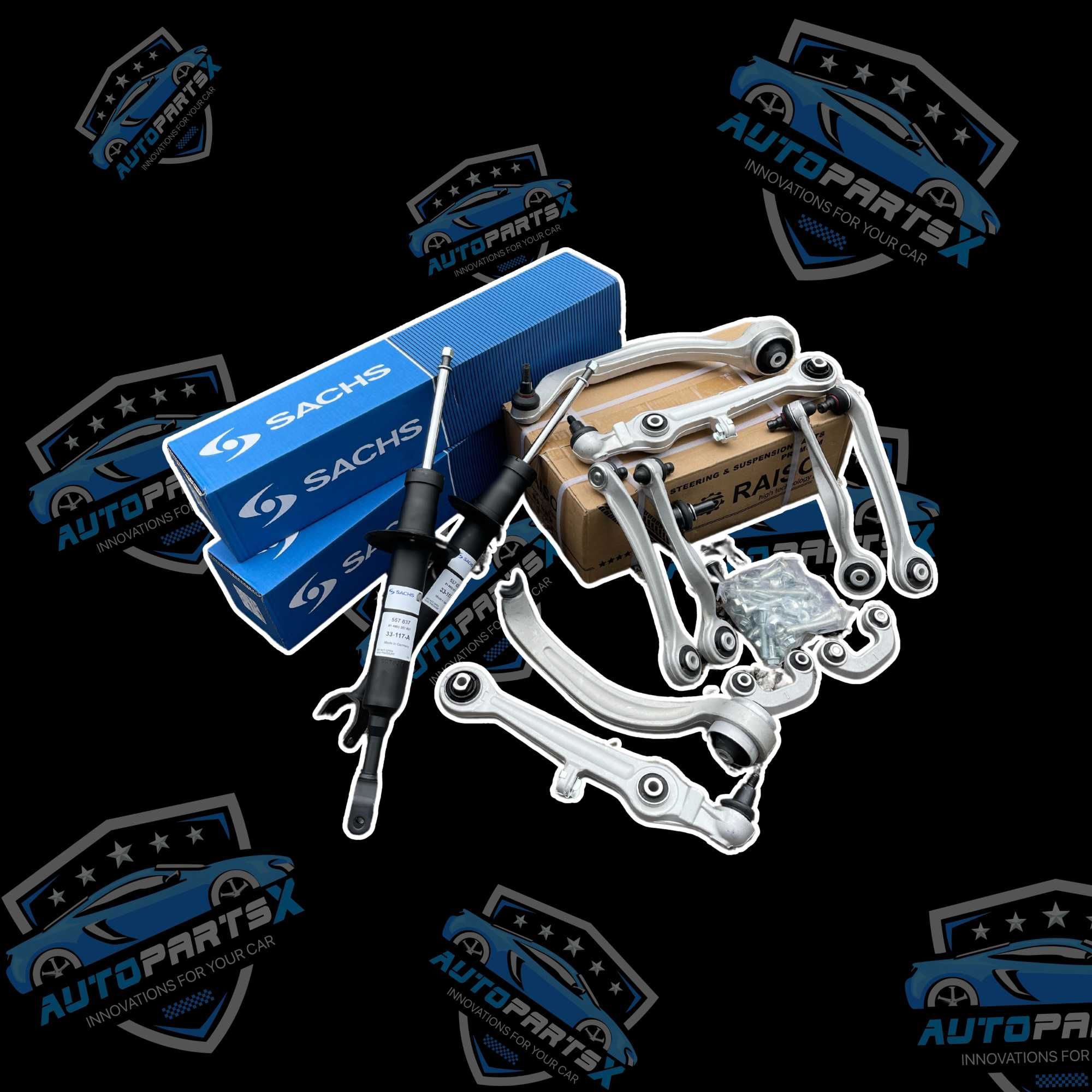 Комплект важелів підвіски + Стойки AUDI A4 A6 PASSAT B5 SKODA SUPERB
