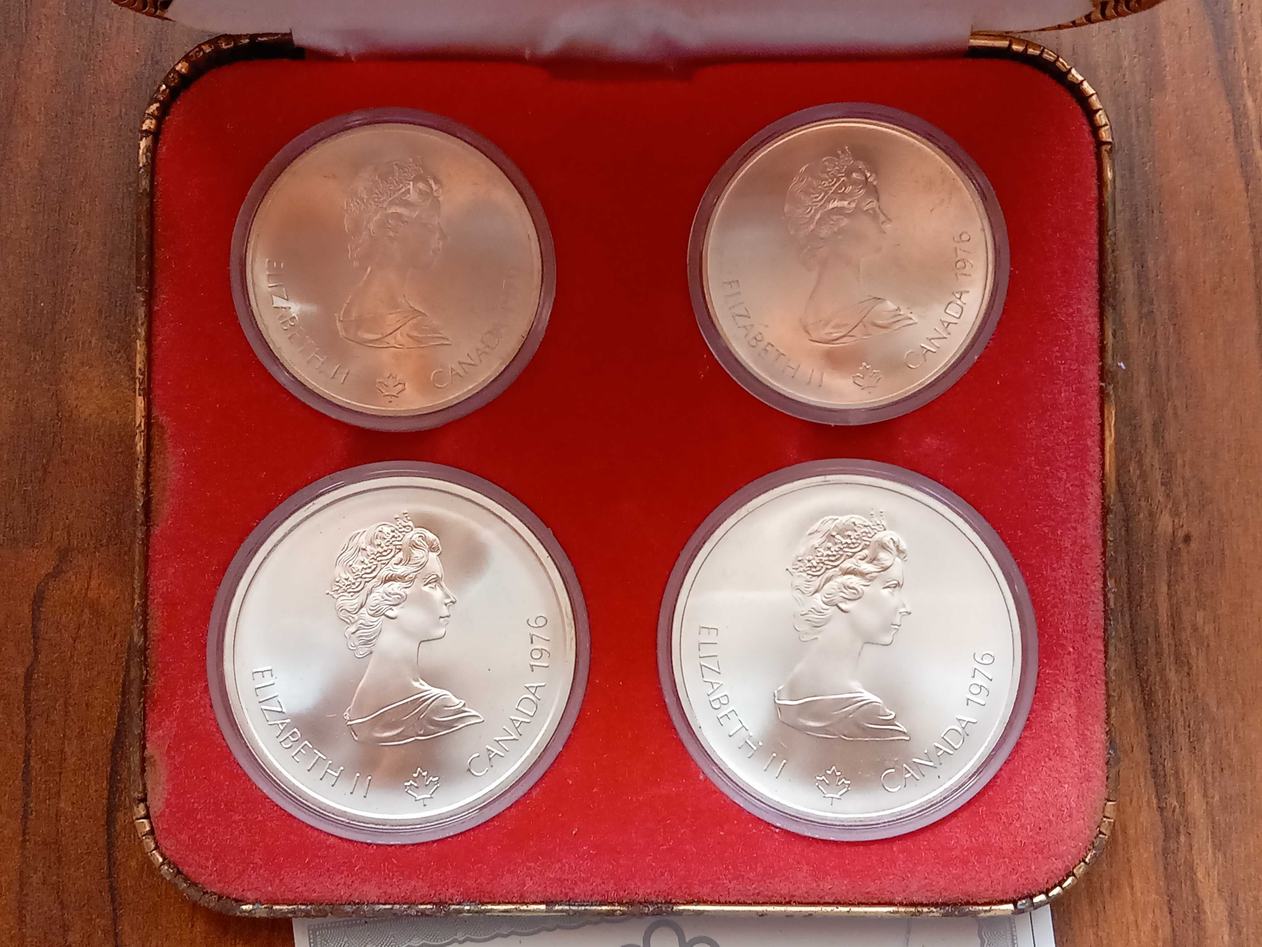 4 Moedas 5 e 10 Dólares Canadá, Prata- Jogos Olímpicos