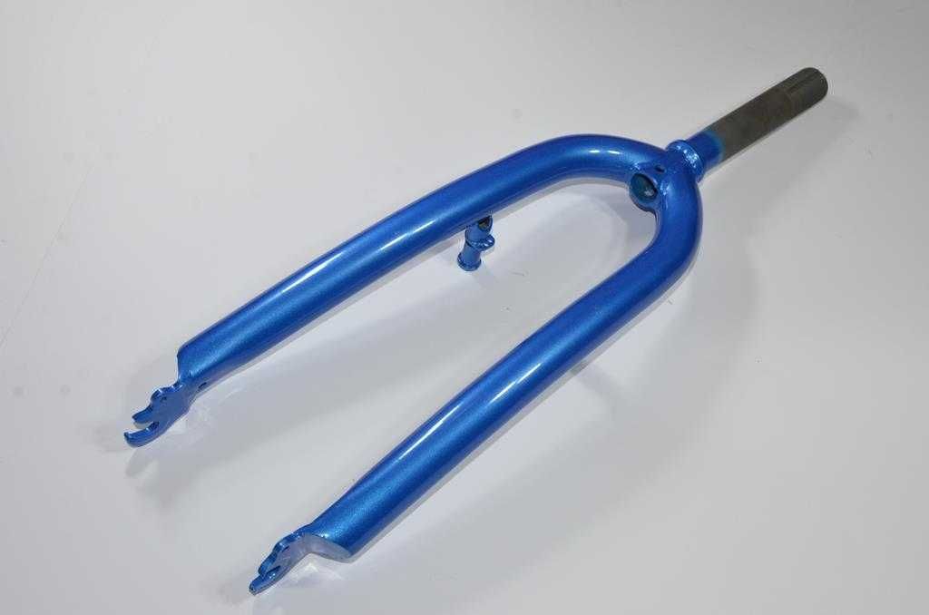 Widelec rowerowy mtb 1" 25,4 koło 24" stalowy solidny niebieski piwot