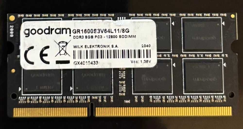 Pamięć RAM 8GB DDR3 PC3L 12800S GOODRAM GR1600S3V64L11/8G wysyłka