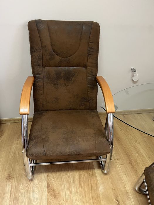 Komplet fotele „finka” plus szklany stolik