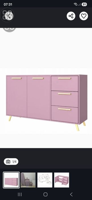 Komoda w kolorze śliwkowym