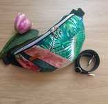 Nerka torebka saszetka patchworkowa zieleń pudrowy róż handmade