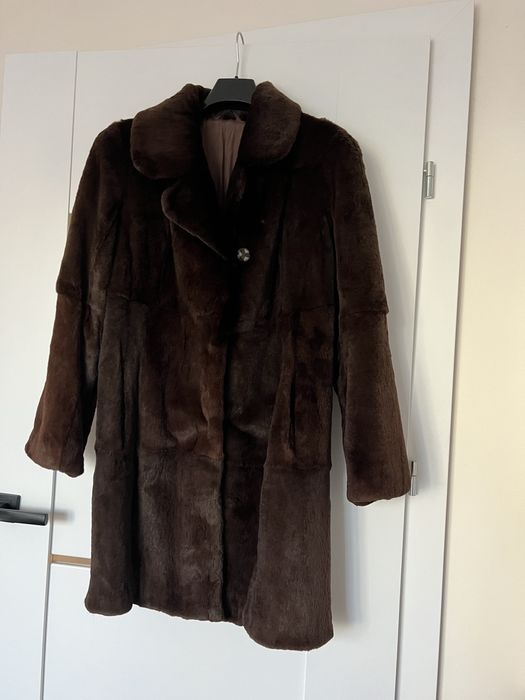 Eleganckie futro futerko damskie rozmiar L/XL 40/42 kolor brązowy