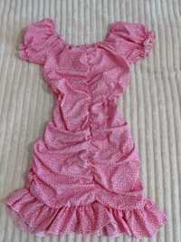 Платье розовое короткое