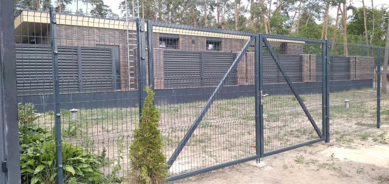 Зелений паркан 3D сітка,секції стовпи+кріплення.гарантія від виробника