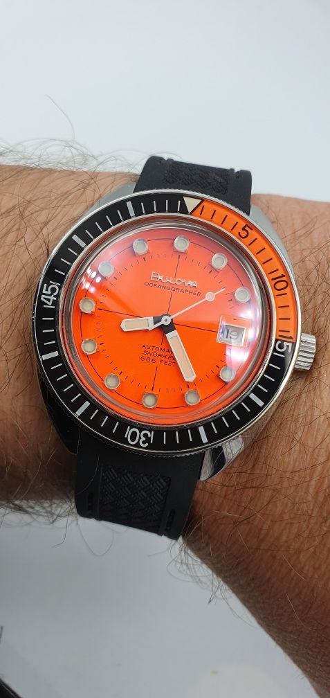 Bulova Devil Diver Oceanographer Snorkel Automatic Orange