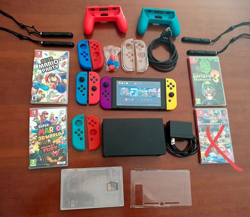 Oferta!!! Nintendo Switch + 7 jogos + 4 controladores e acessórios.