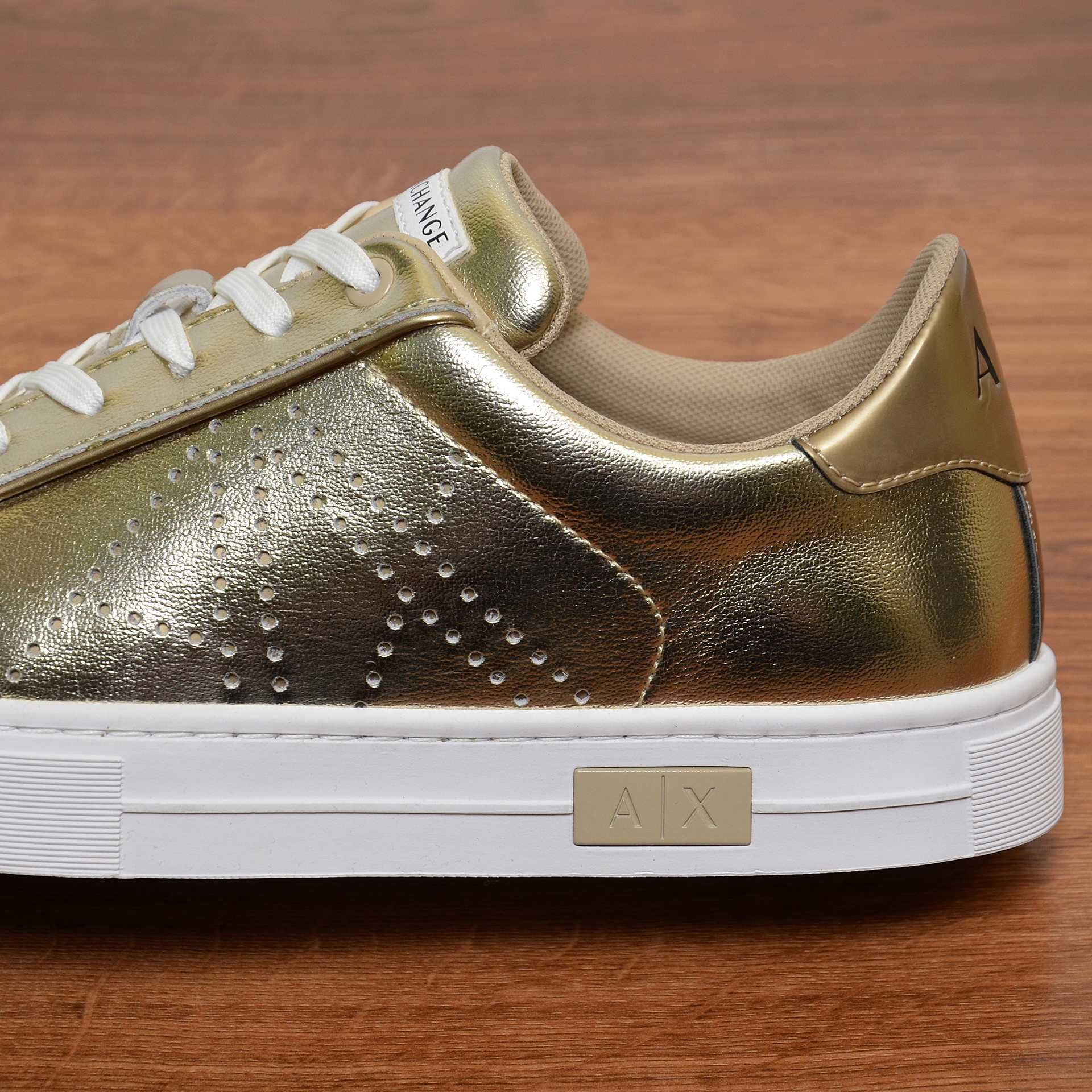 Armani Exchange Gold кеды кроссовки оригинал 38 / 24.5см XDX079-XV567