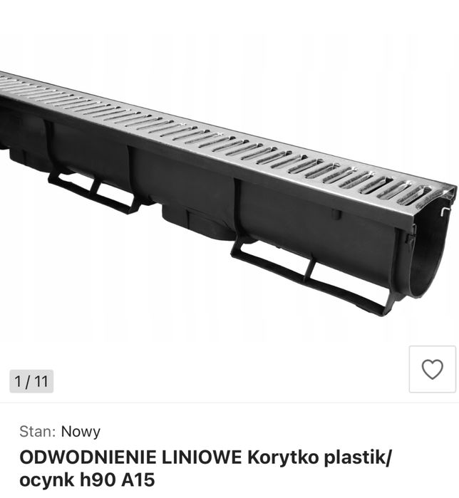 Owdodnienie liniowe korytko h90 1 mb plastk metal