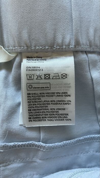 H&M XS/34 jasnoniebieskie spodnie len wiskoza