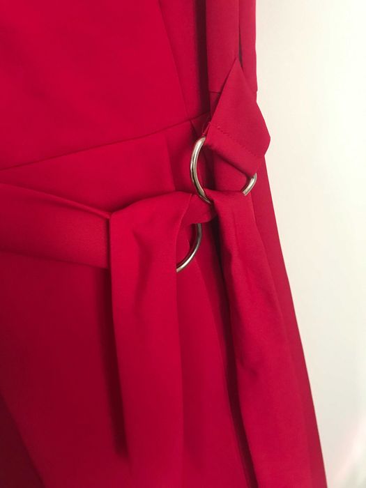 czerwona bordowa sukienka wesele sylwester święta L