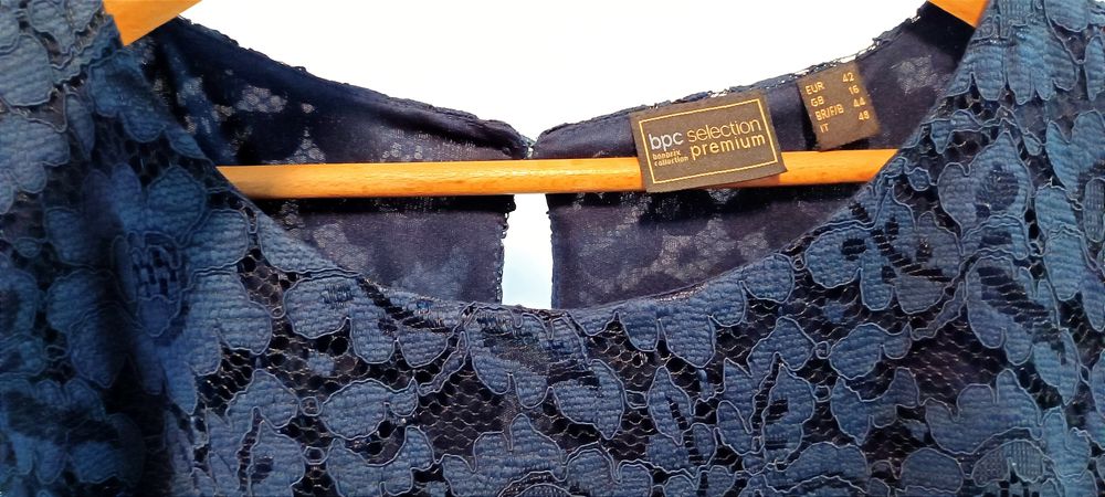 NOWA elegancka sukienka koronka/plisowany dół r. 42