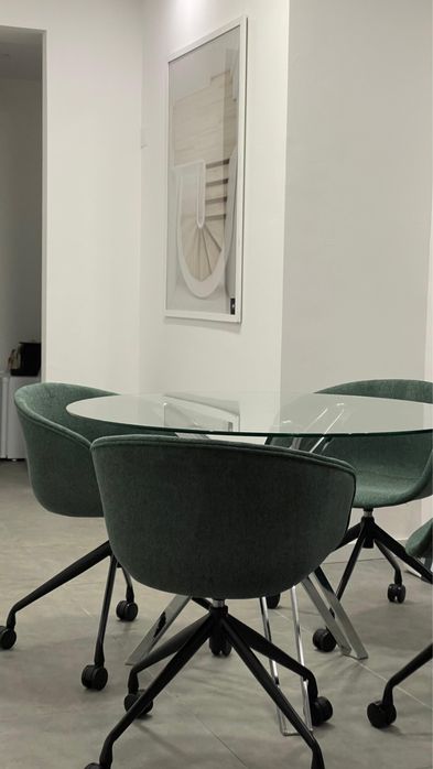 Mesa Vidro + 2 Cadeiras Area - OPORTUNIDADE