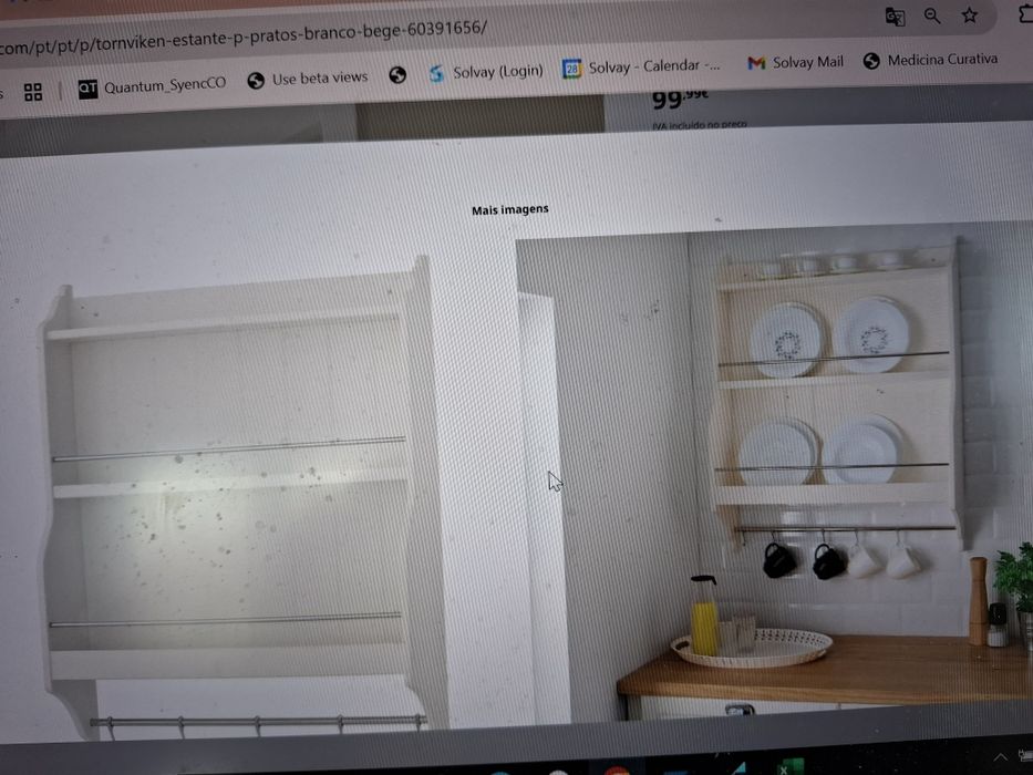 Estante cozinha branco bege 80x100 praticamente nova