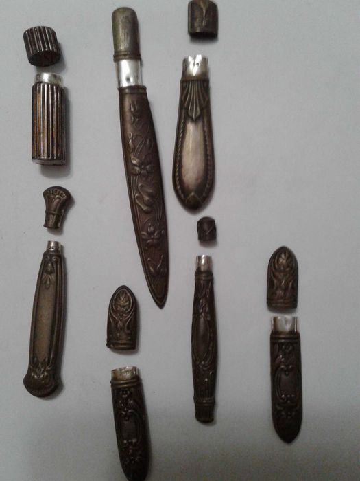 Conjunto de 7 Agulheiros em prata