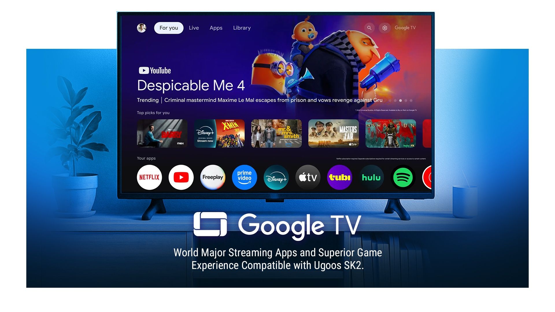 ТВ Приставки  Ugoos SK2 4/32 Realtek 1325 Google TV Ліцензійна