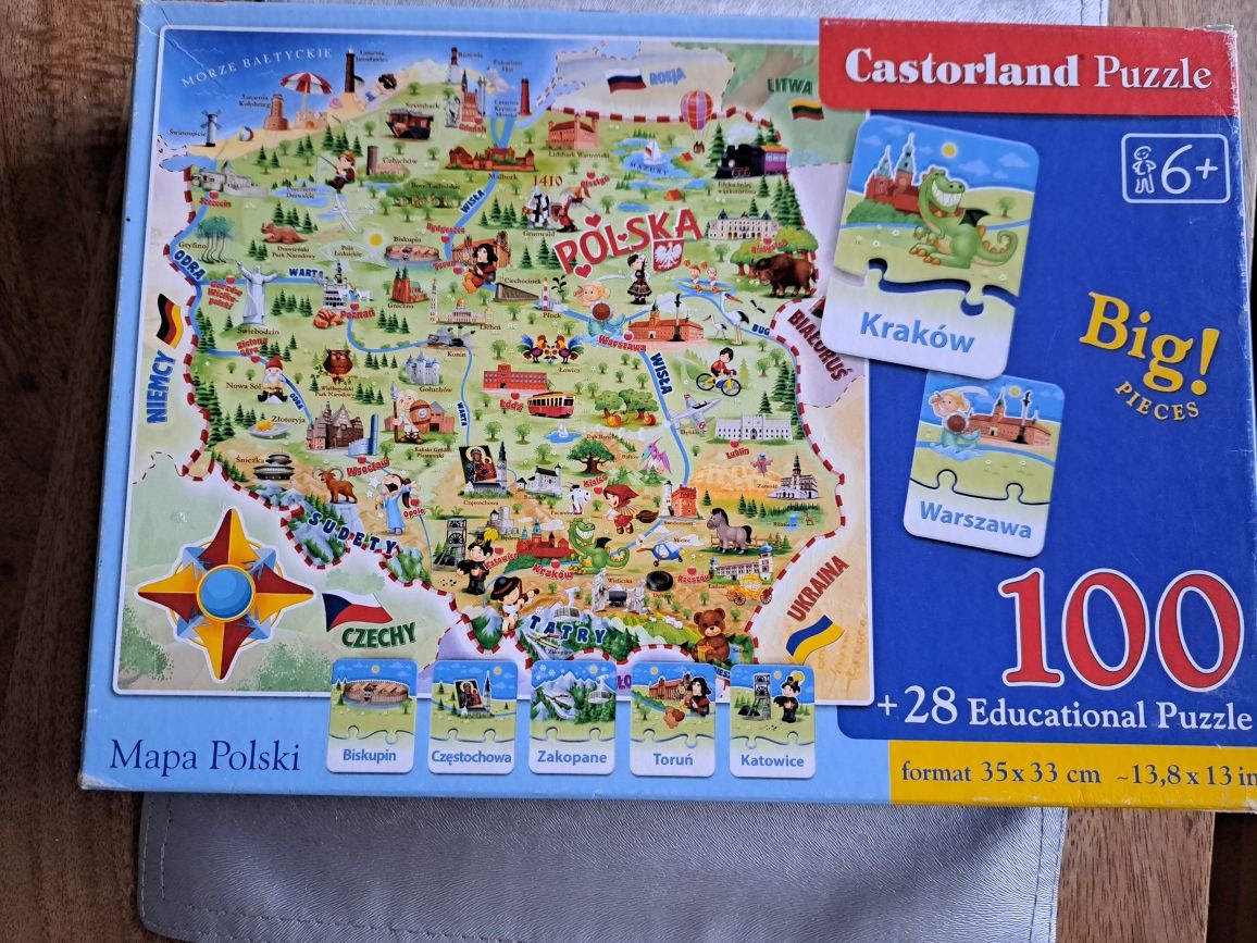 Mapa Polski puzzle 100+28