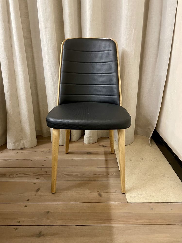Designerskie, drewniane krzesło loftowe w stylu retro, PRL