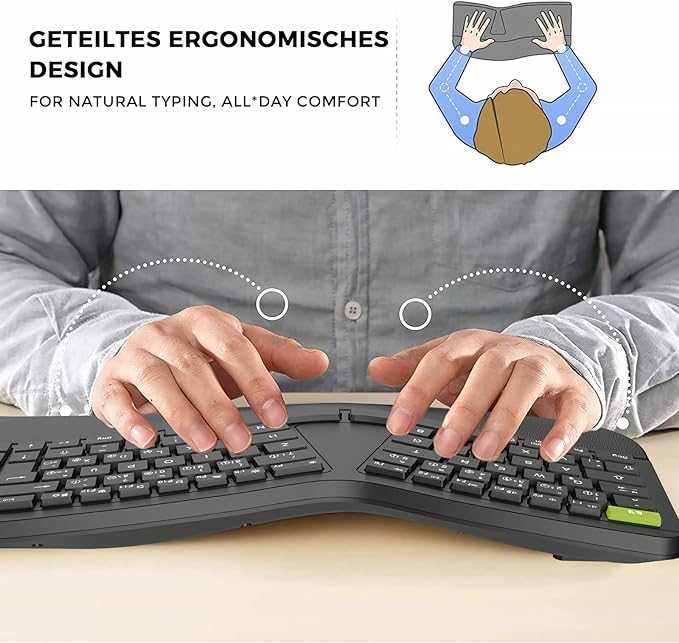 Ergonomiczna klawiatura bezprzewodowa