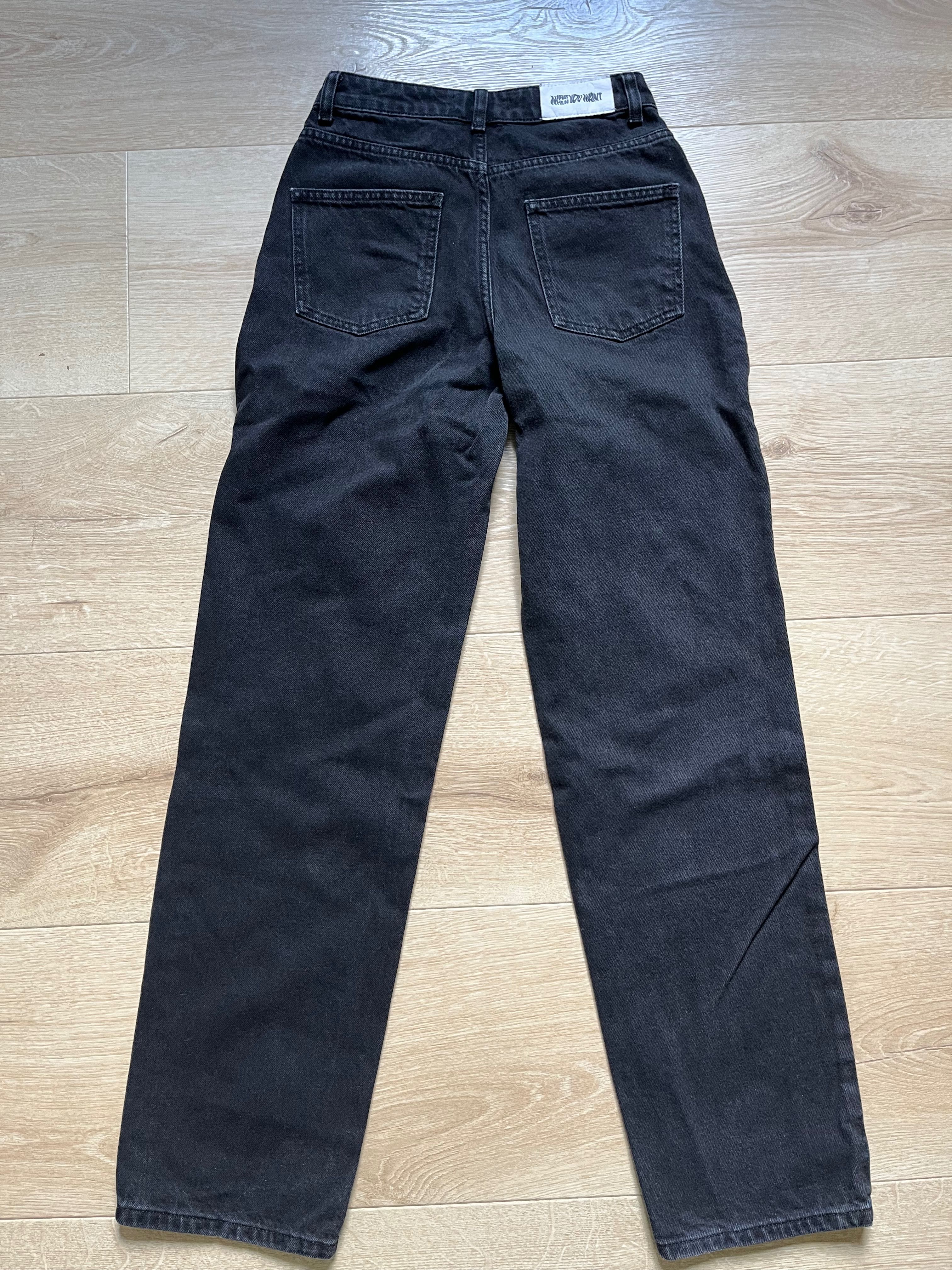Jak nowe dżinsy denim Na-kd r. 34 XS wysoki stan proste nogawki