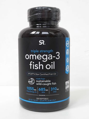 Рыбий жир омега-3 Sports Research Тройная сила, 1250 мг, 120 капсул