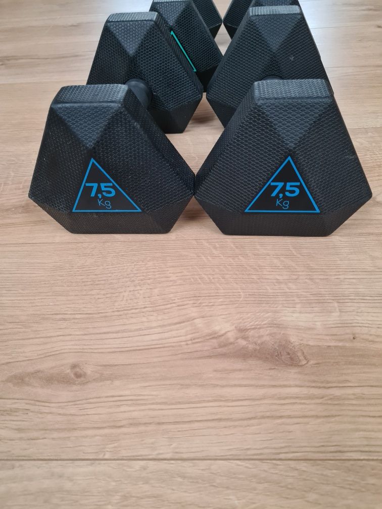 Hantle Corength Decathlon gumowane 2x7,5 kg  2x5kg