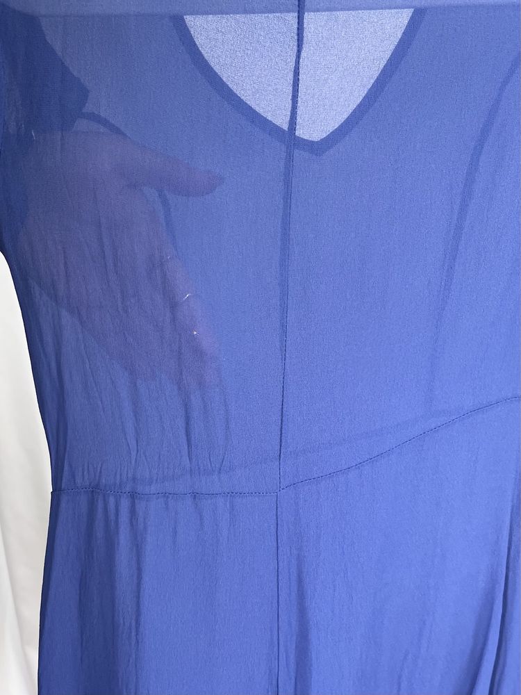 Półprzezroczysta rozkloszowana sukienka niebieska King Kong S