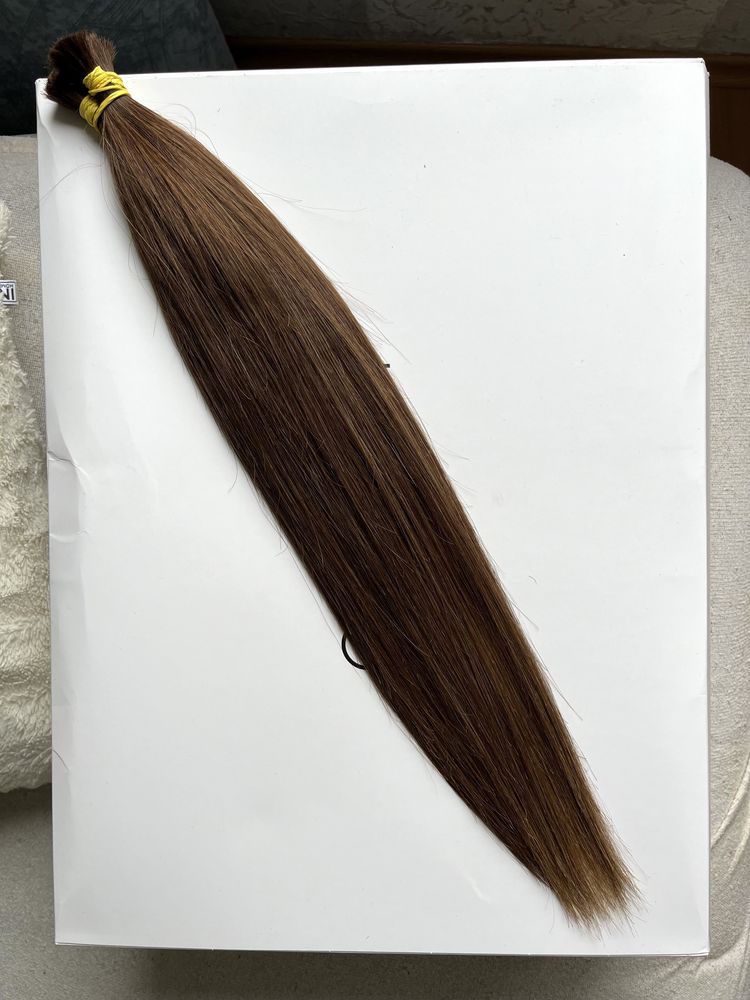 Срез волос натуральные славянка шоколад/темно русый