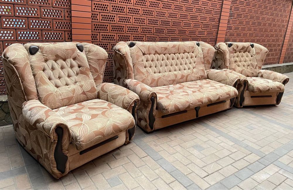 Комплект «Фаворит»: диван + 2 розкладних крісла-ліжка. ВСЕ РОЗКЛАДНЕ.