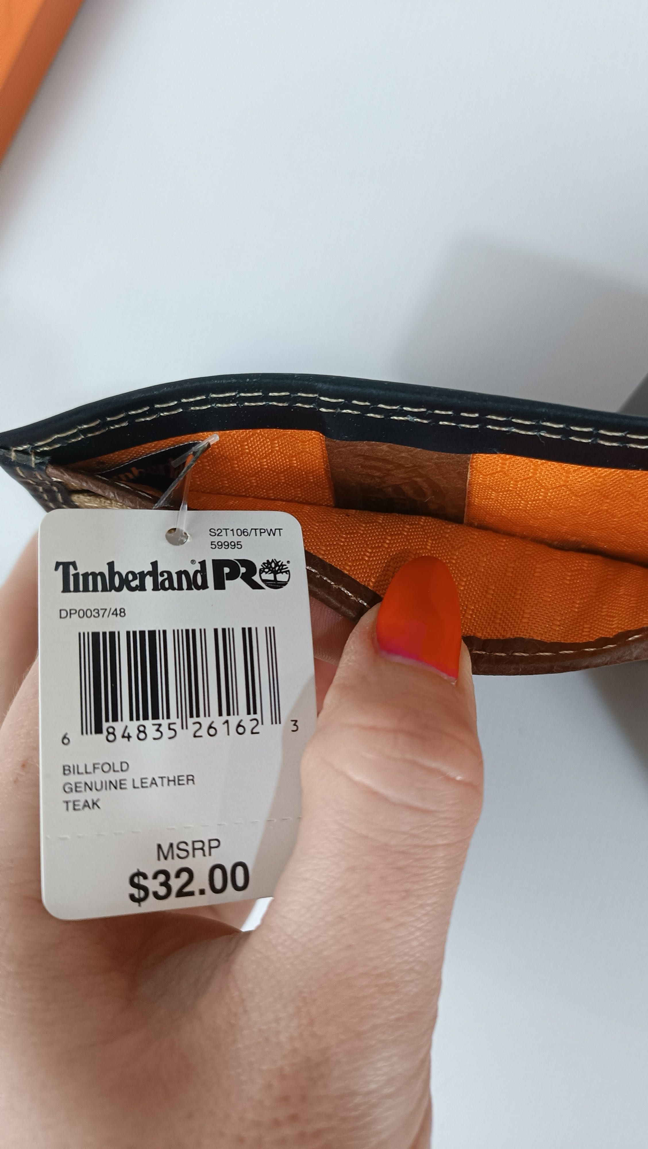 Чоловічий шкіряний гаманець Timberland PRO з захистом від зламу карт