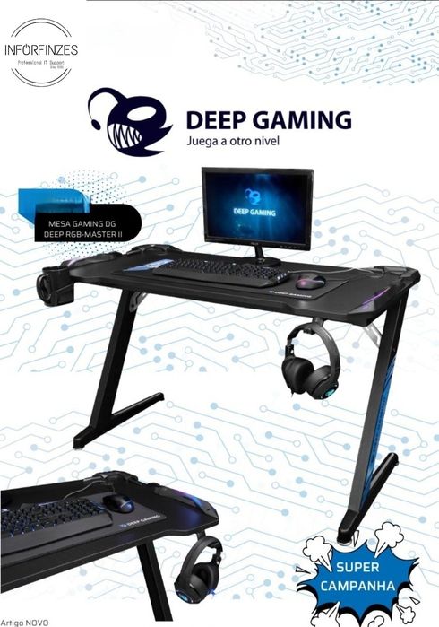 SECRETÁRIA GAMING COOLBOX Deepmaster RGB preto