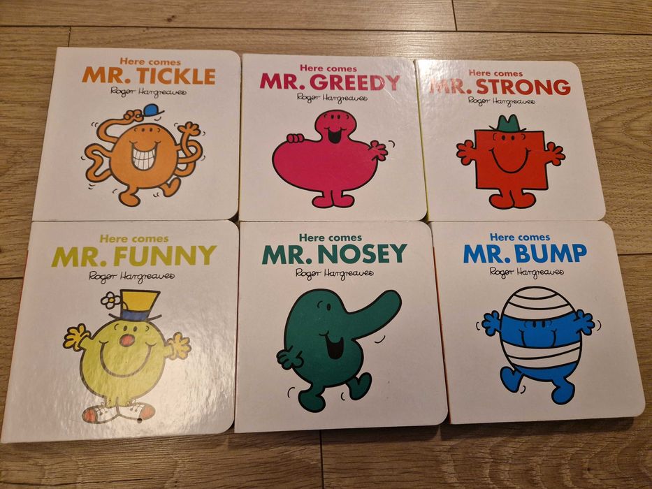 Roger Hargreaves książki po angielsku Here comes Mr Strong Mr Bump