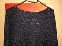 włoski sweter granat/złota nić fason nietoperz 36/38 S/M
