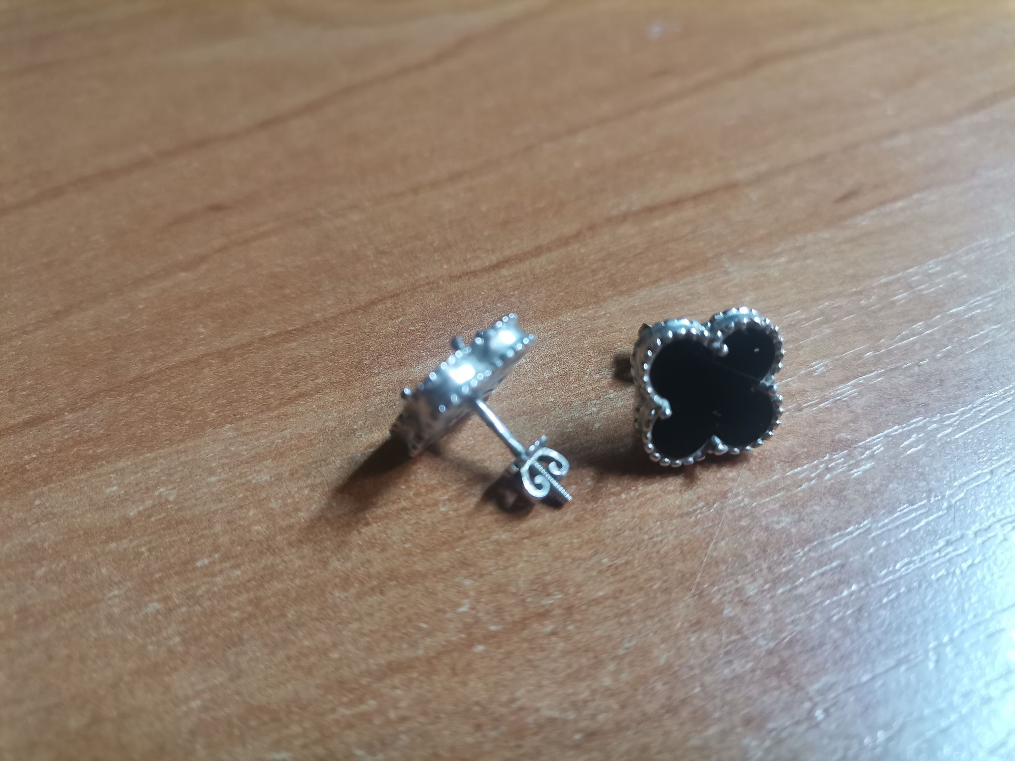 Серьги серебряные Van Cleef