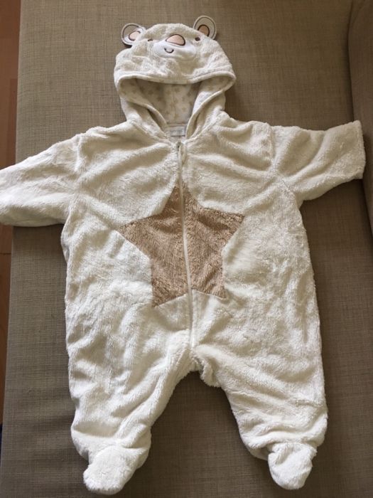 Kombinezon jesień-wiosna r.74 + niedrapki + czapeczka