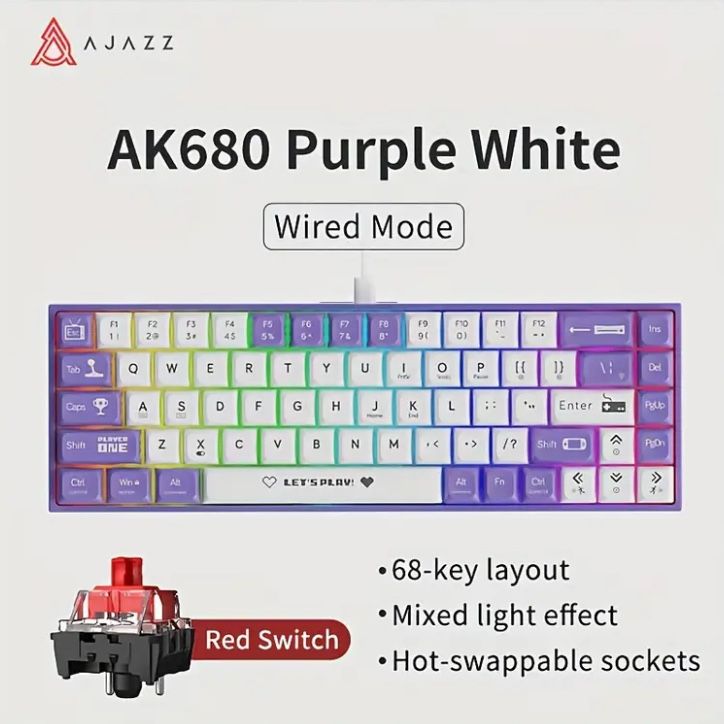 (Нова)Дротова клавіатура Ajazz ak680