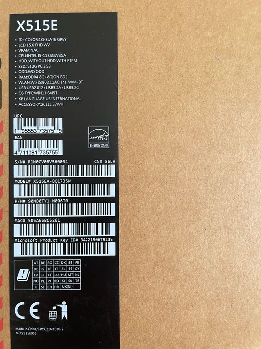 Laptop Asus Windows 11