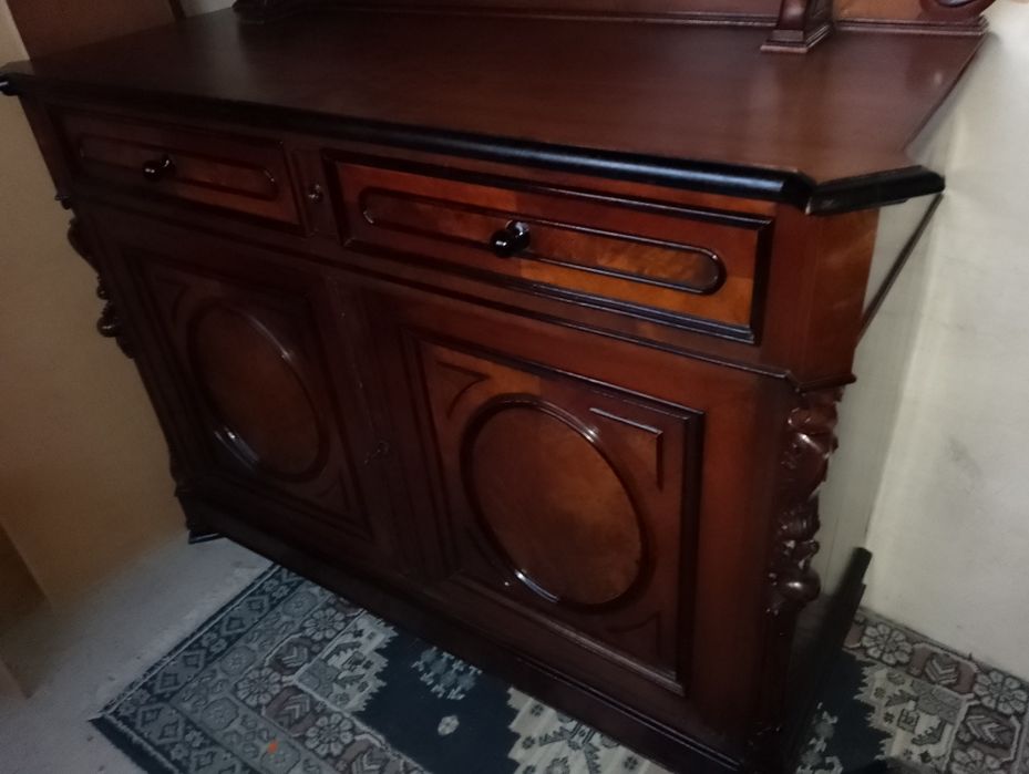 Piękna komoda z nadstawką orzechowa antyk secesja
