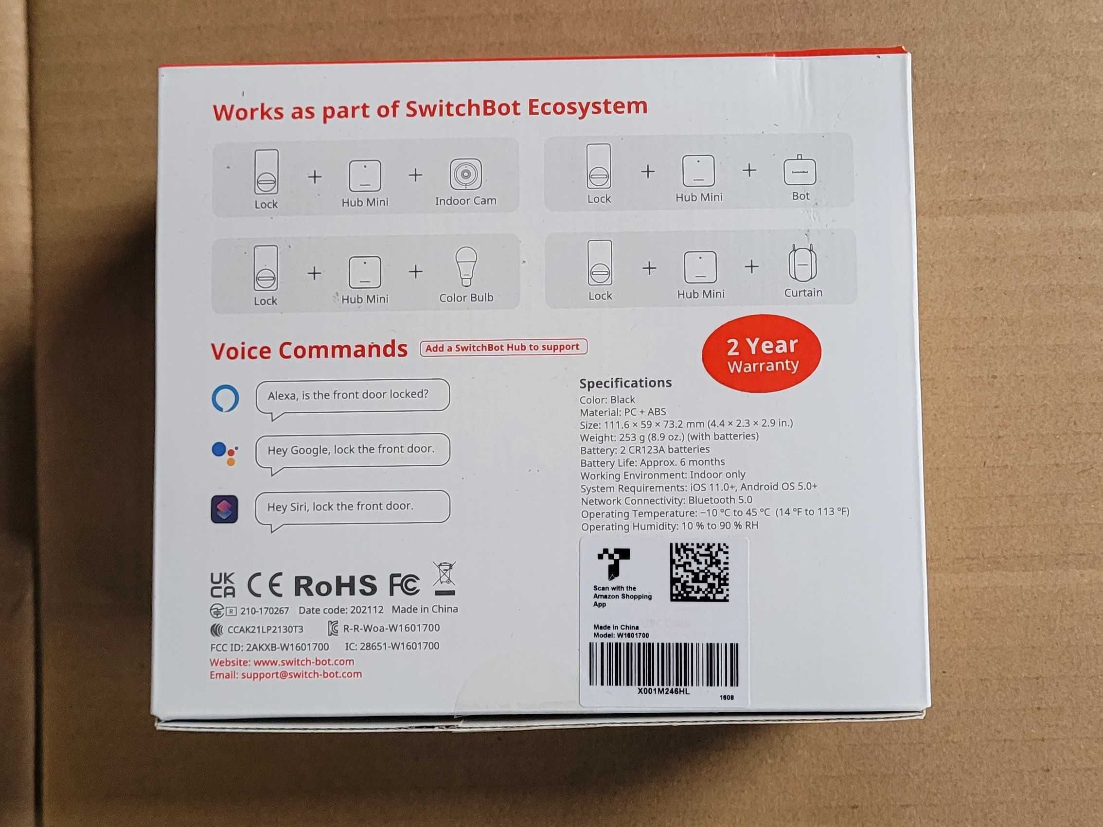 SwitchBot Smart Lock, elektroniczny zamek do drzwi, Bluetooth