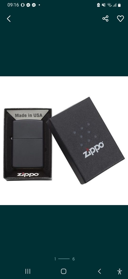 Зажигалка Zippo Classic Black Matte 218